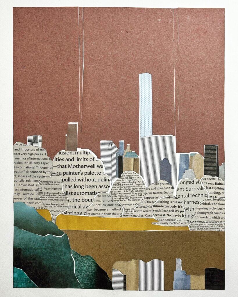 Matthias Maier | Central Park - Collage on paper - 8" x 10 3/4"