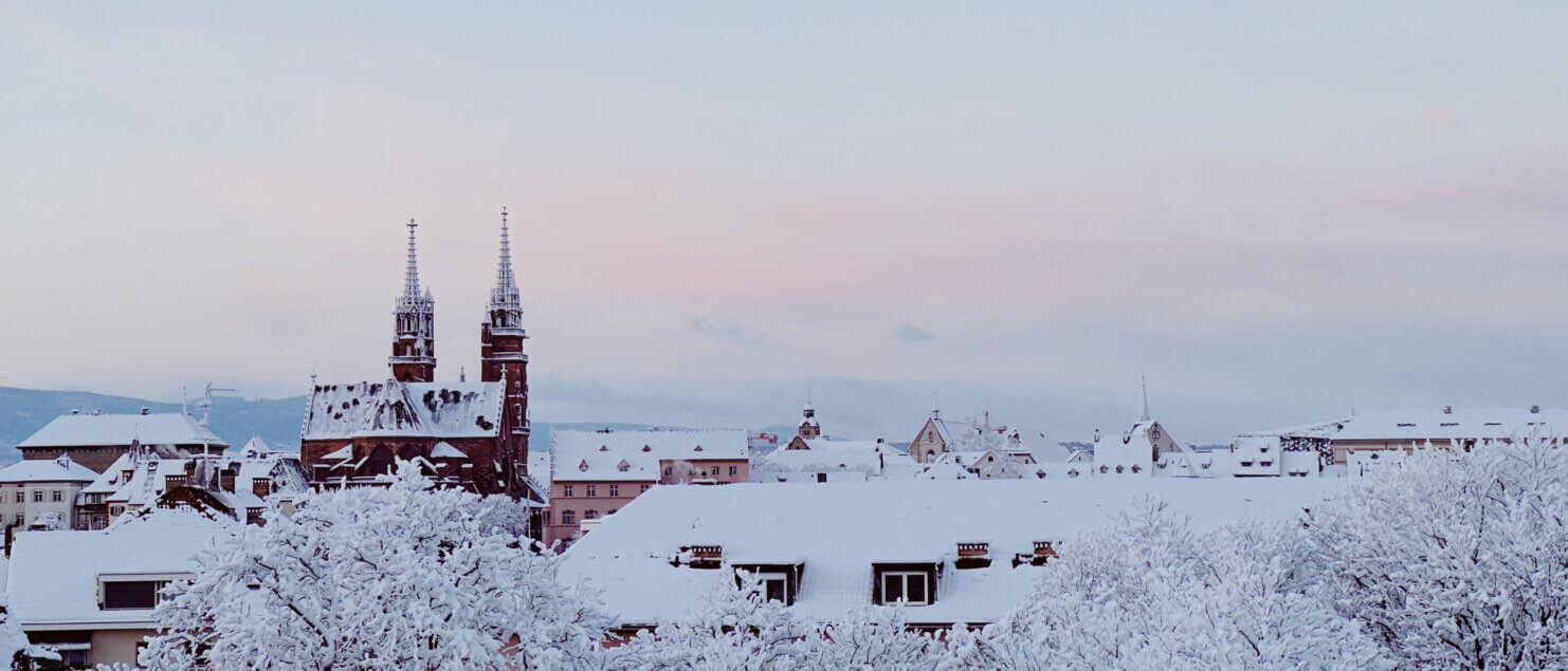 Matthias Maier | Stories | Week 47 2024 | Snow covered view from home to the cathedral of Basel